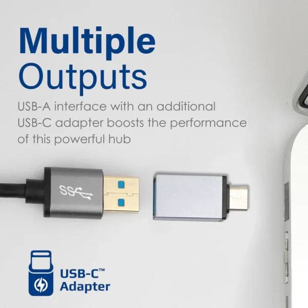 Promate EzHub 7 Aluminium Alloy Powered USB Hub with 7 USB 3.0 Ports - Image 4