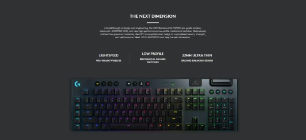 Logitech G913 Lightspeed Ultrathin Wireless RGB Mechanical Gaming Keyboard - Image 4