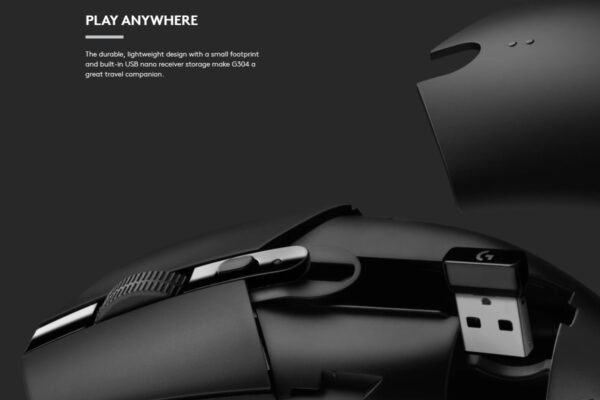 Logitech G304 Lightspeed Wireless Gaming Mouse | HERO Sensor | 12000 DPI | Lightweight | 6 Programmable Buttons | 1 MS Report Rate - Black / White - Image 3